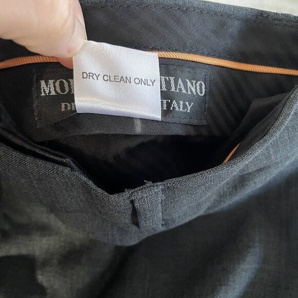 Moda Christiano Cuffed Pant Men Size 32 Dark Gray Chino Dress Designed in Italy - Picture 5 of 9